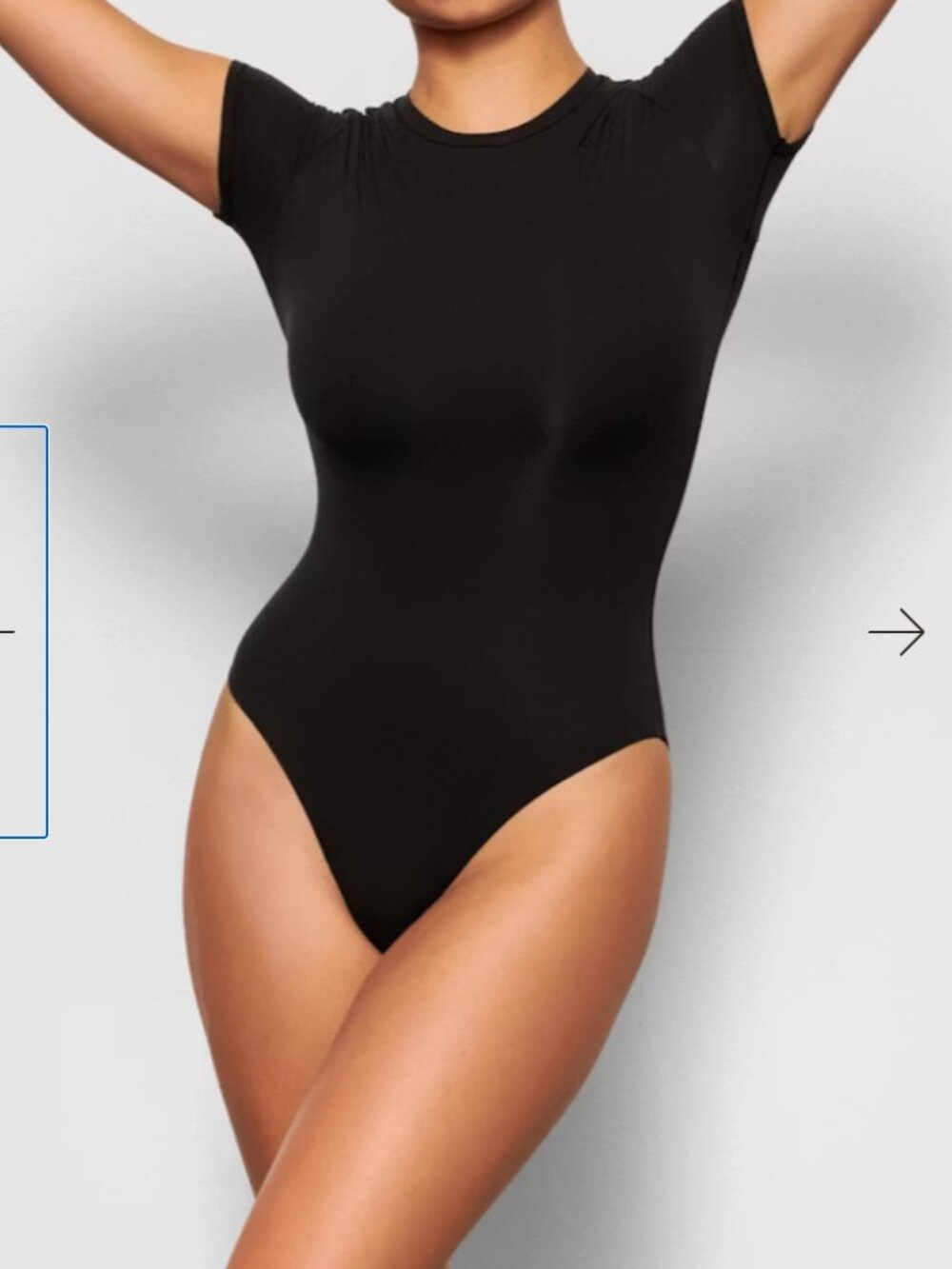 Skims T-shirt Bodysuit (Black)(XS)